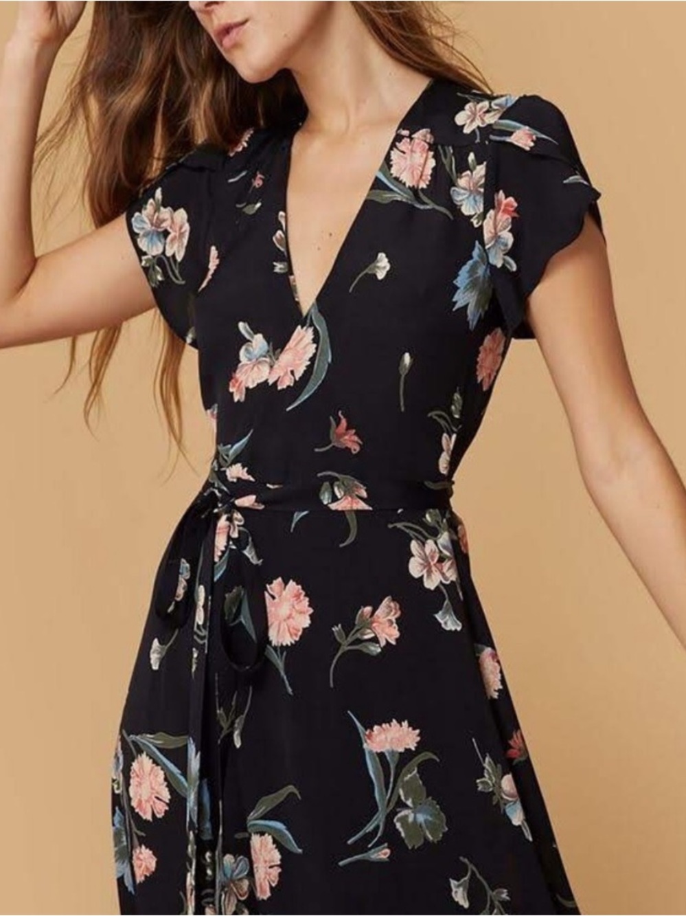 Christy Dawn Autumn Floral Midi Wrap Dress - Picture 2 of 6